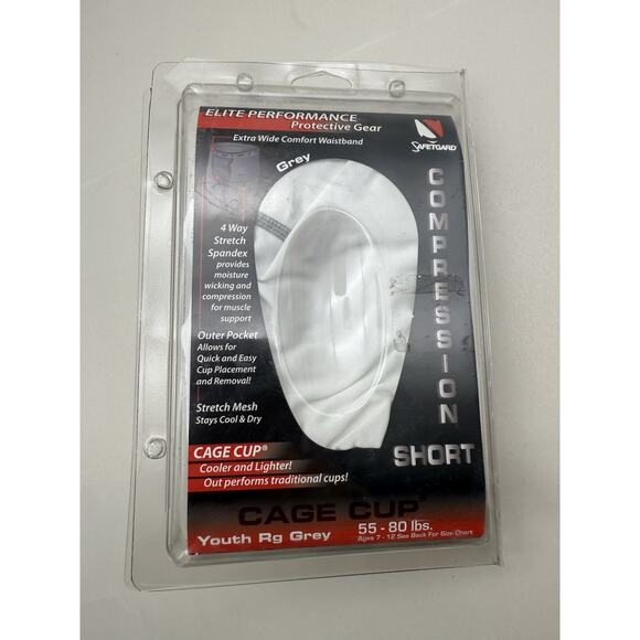 1pc Safetgard Youth Boxer Brief White/Grey w/Blue Cage Cup, Youth Regular*READ - Picture 13 of 15